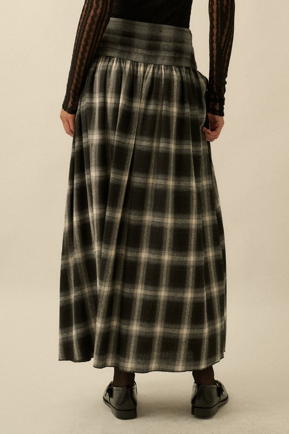 Plaid Belted Skirt