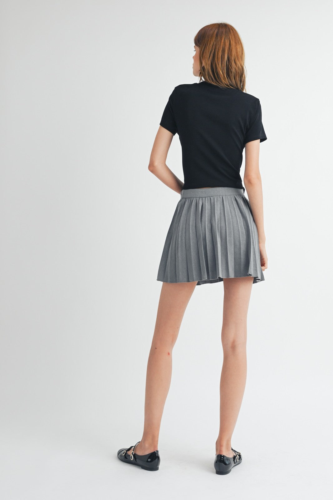 Grey Pleated Skirt