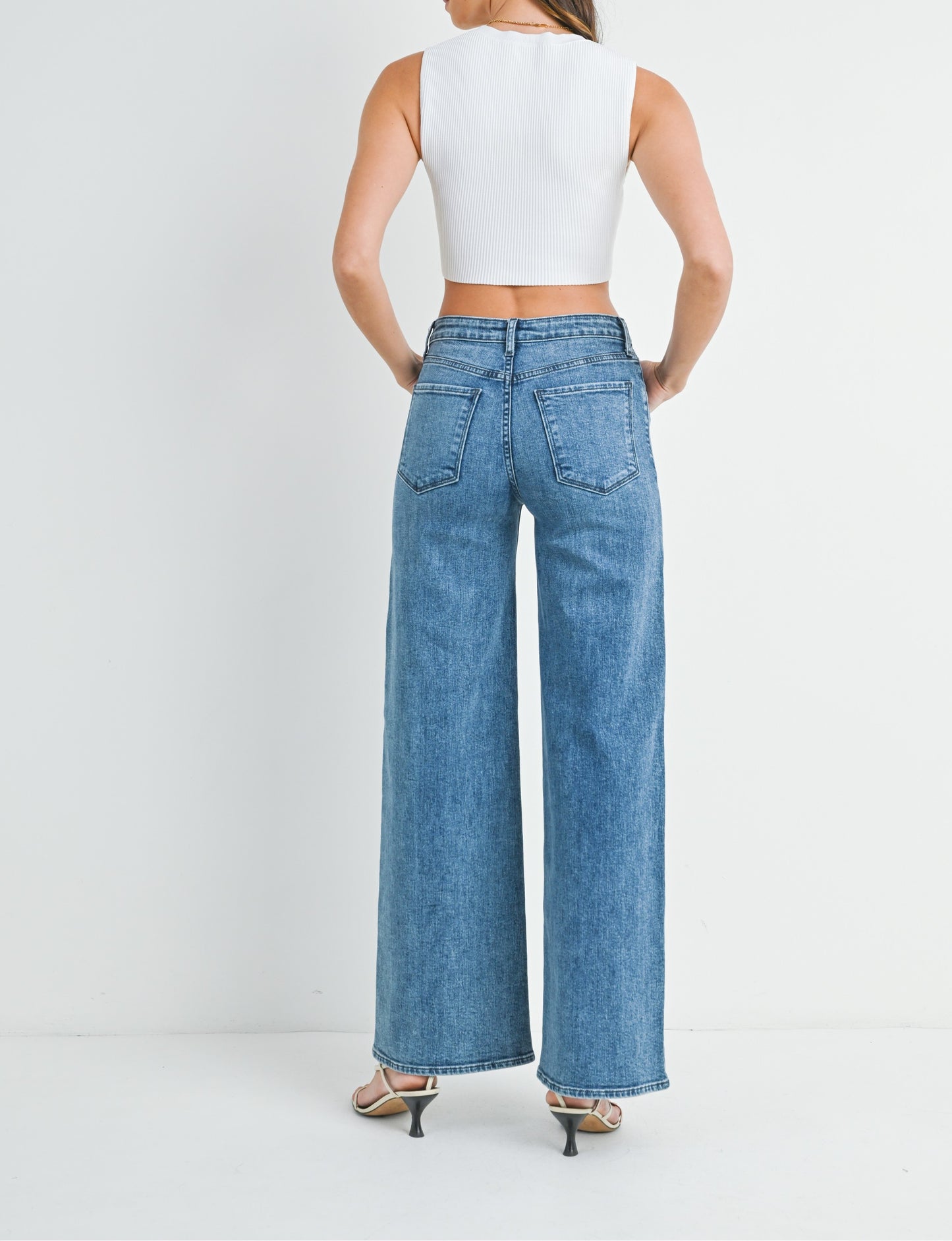 Stretchy Wide Leg Jeans