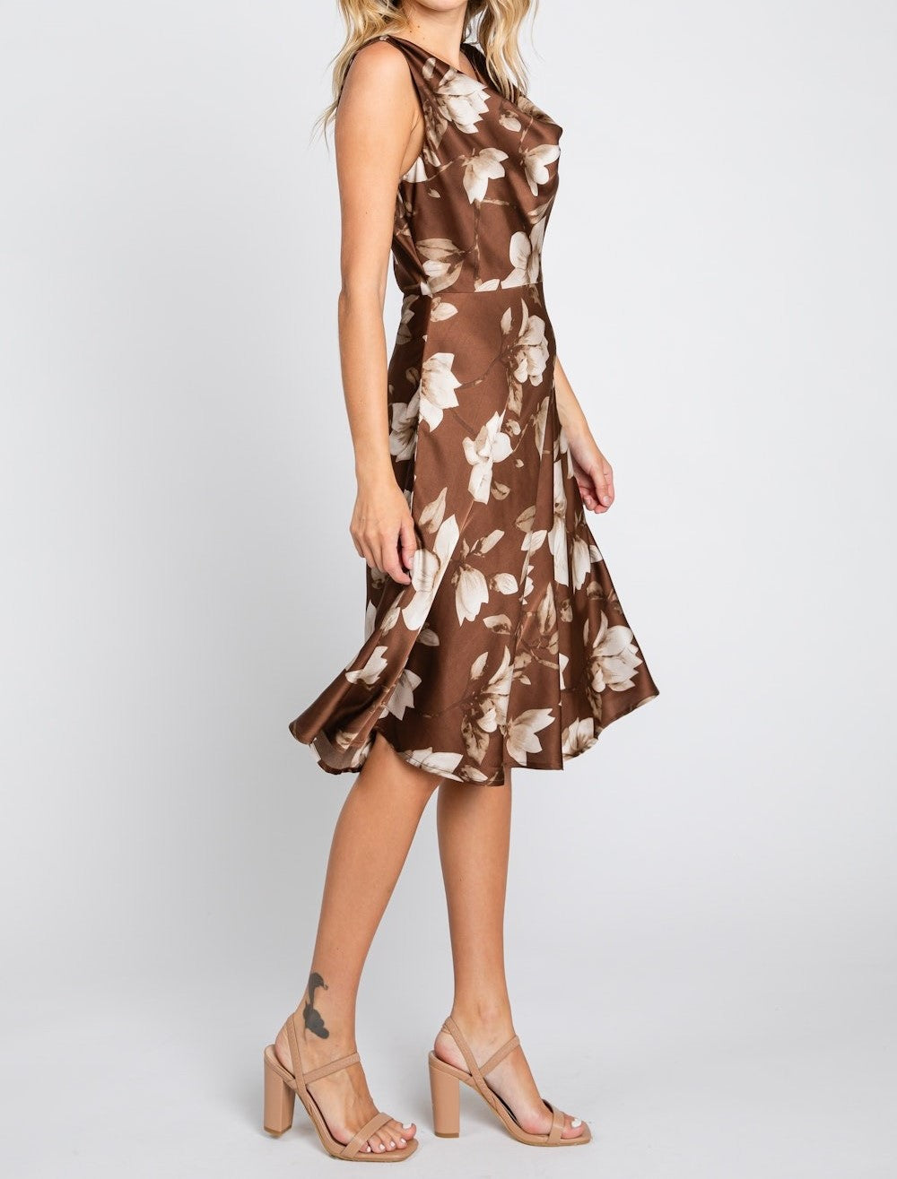 Satin Floral Dress