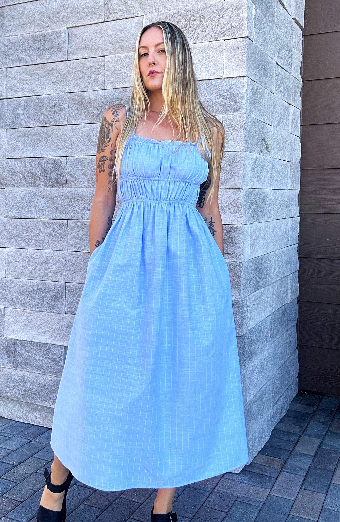 Gathered Midi Dress