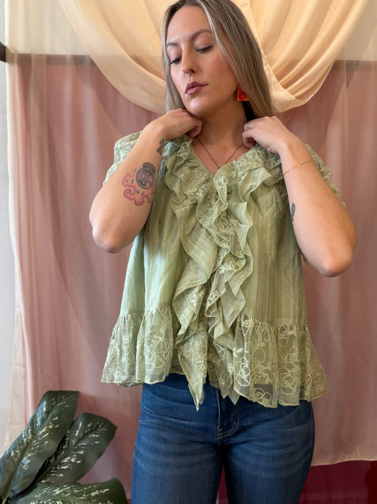 Ruffle Lace Top