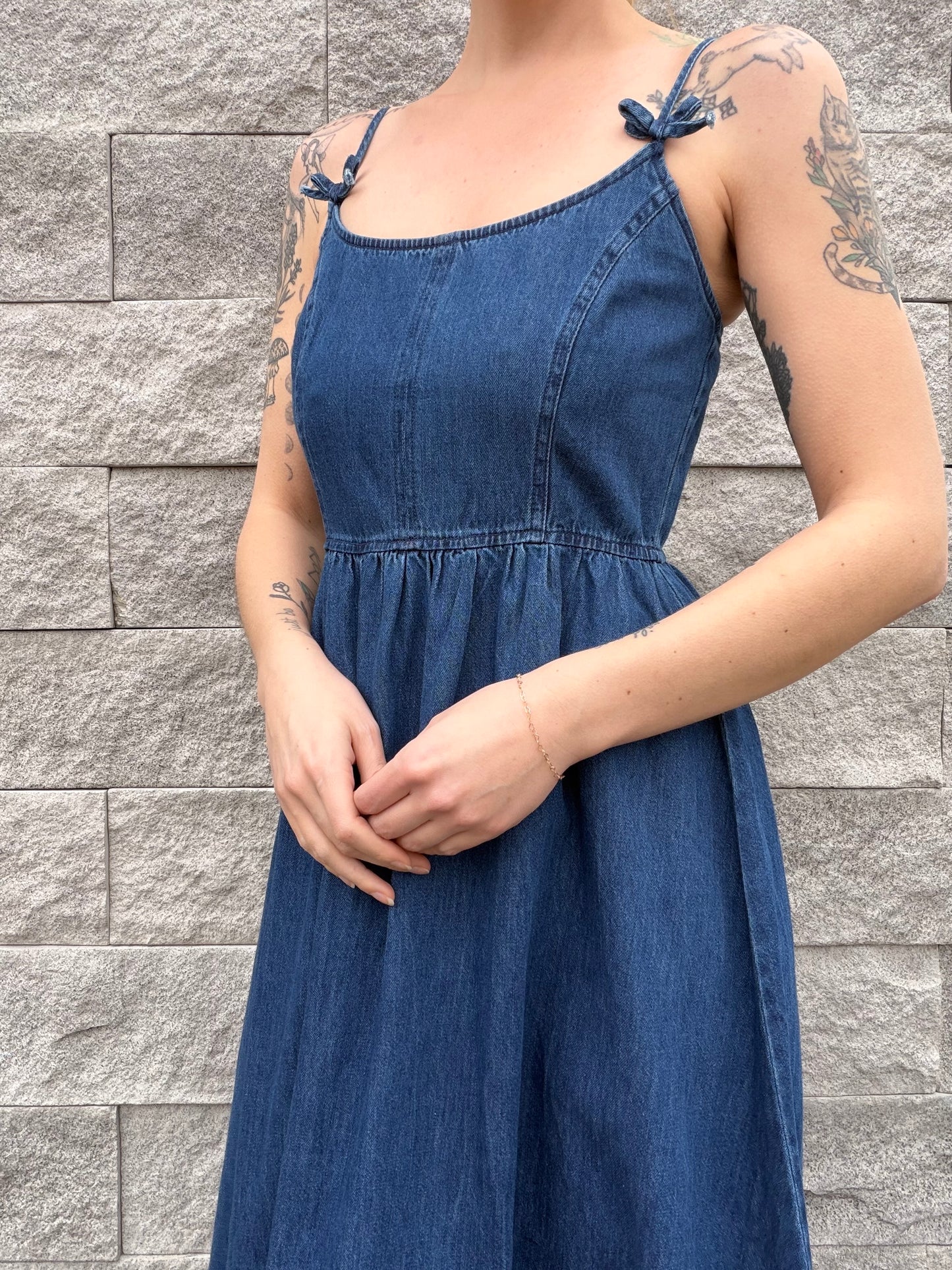 Bow Denim Dress