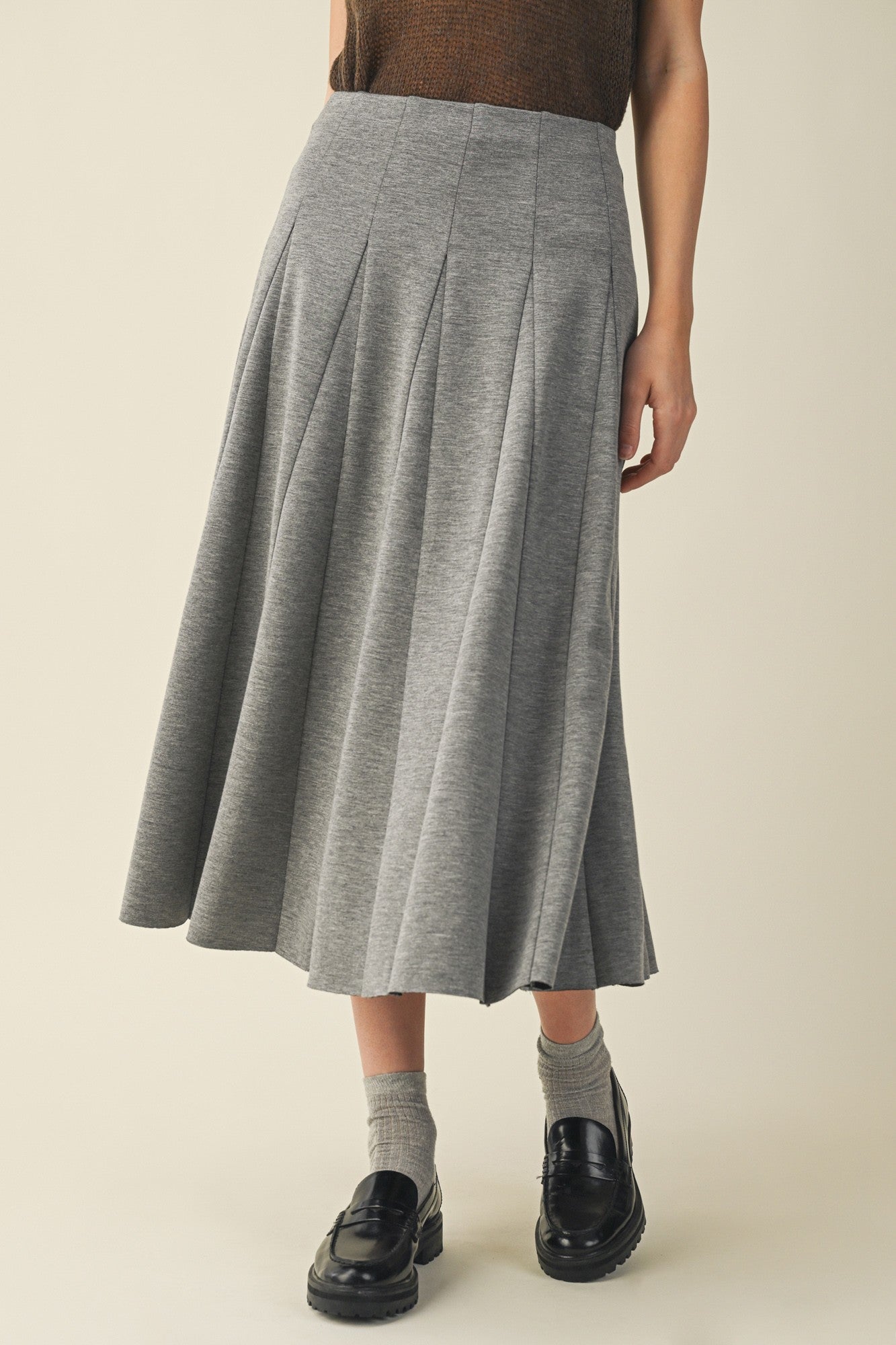 Gored Midi Skirt