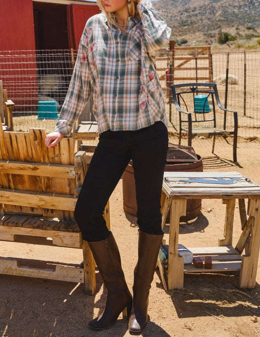Daisy Plaid Top