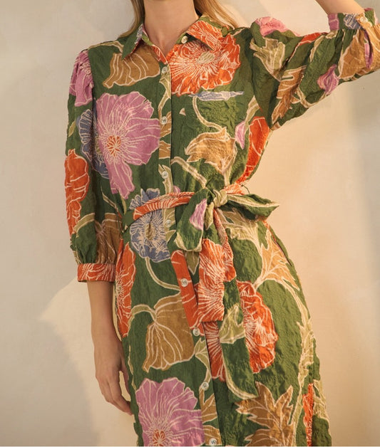 Floral Shirt Dress