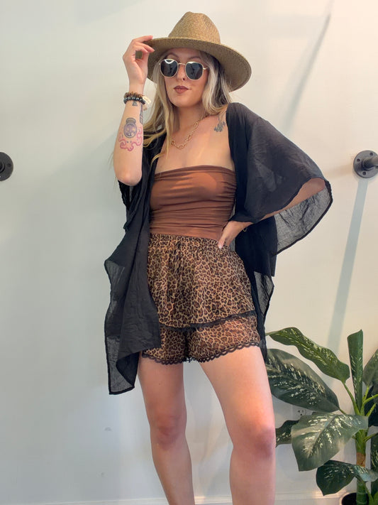 Cheetah ruffle shorts