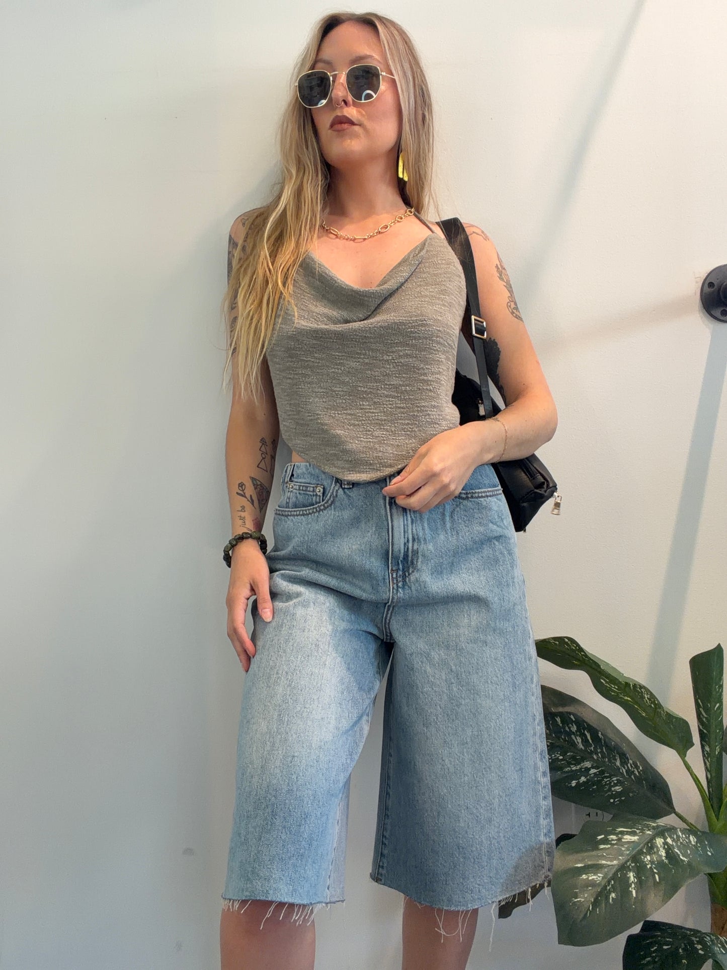 Draped halter top