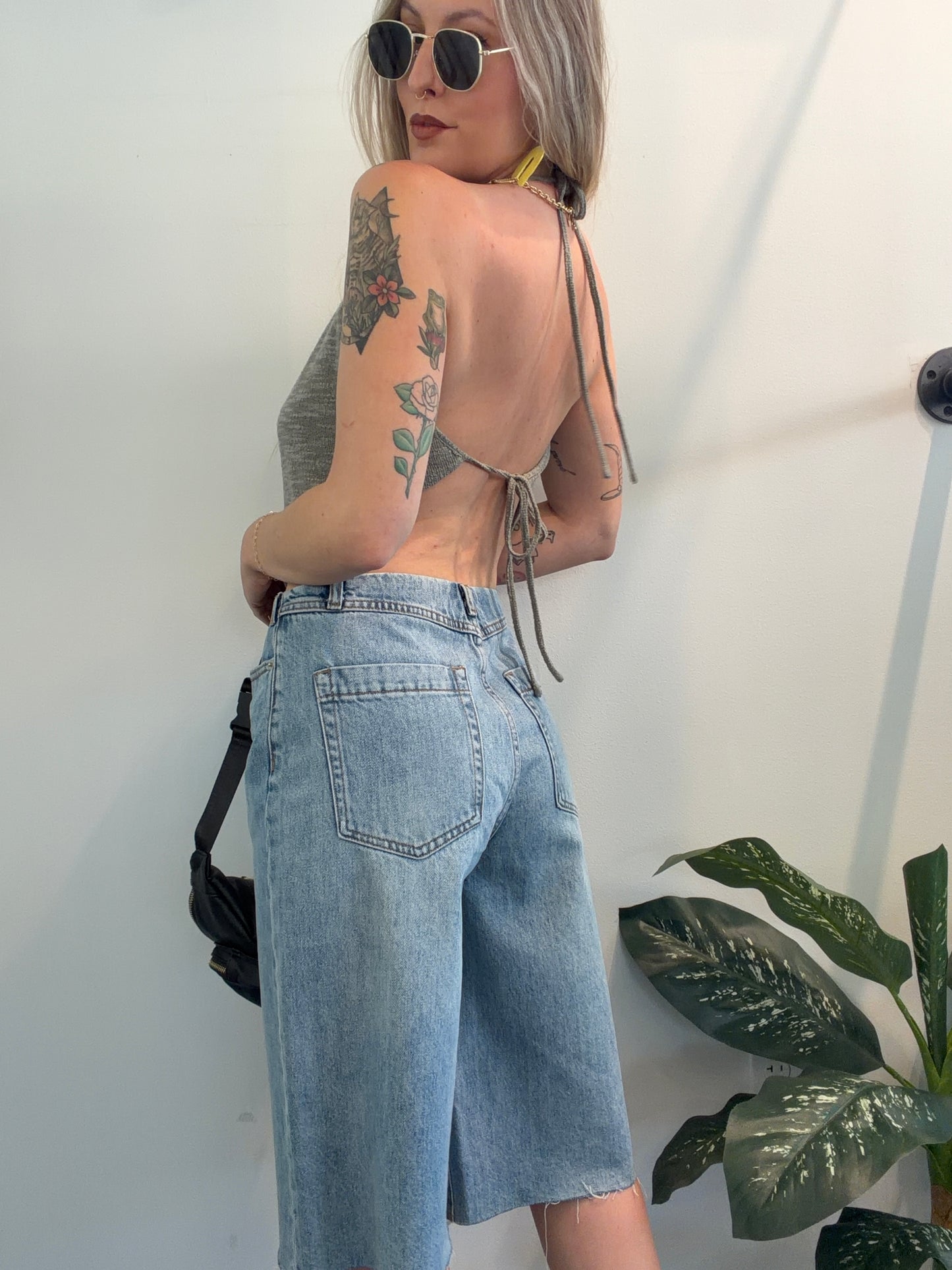 Draped halter top