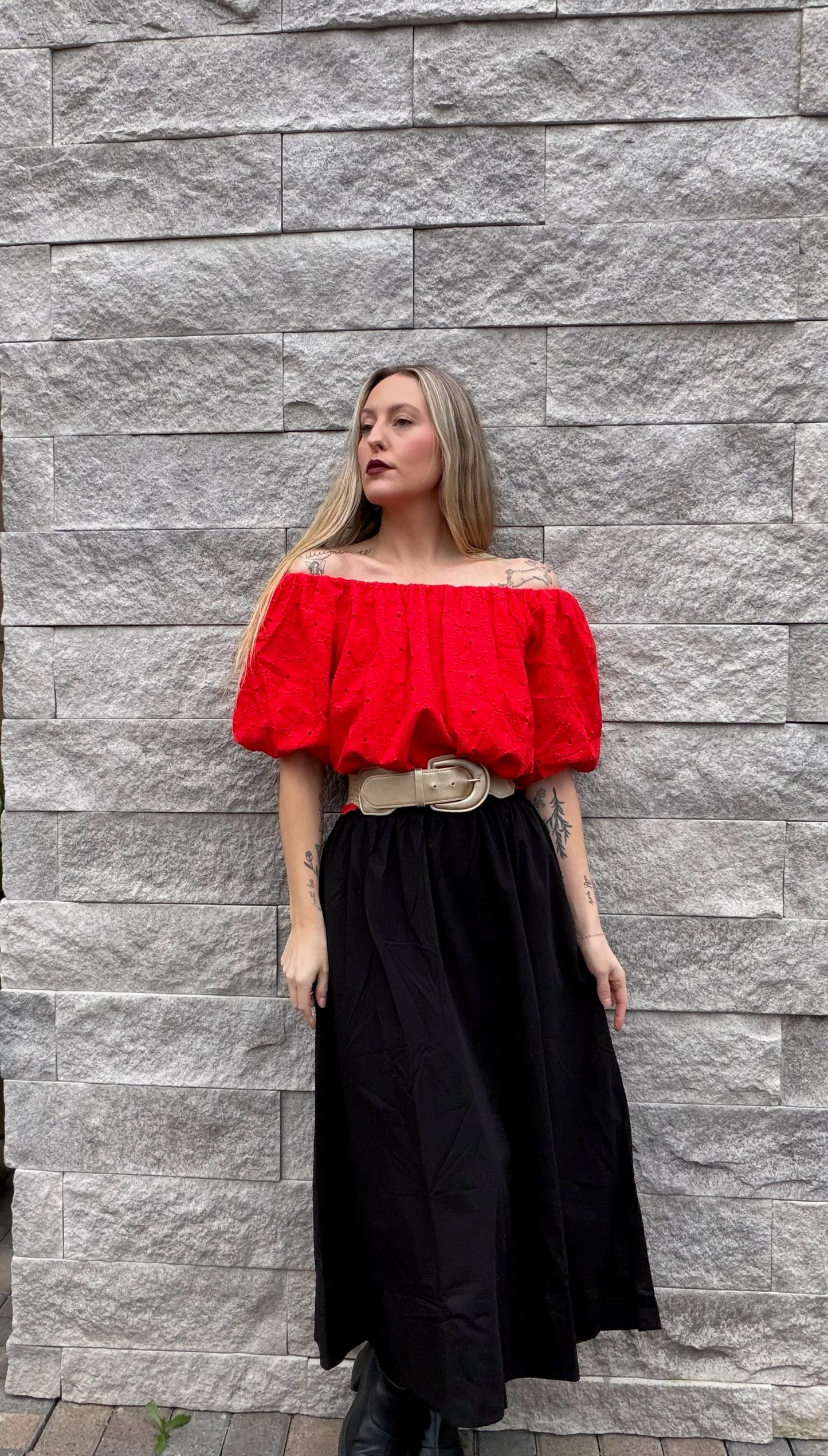 Puff Eyelet Top