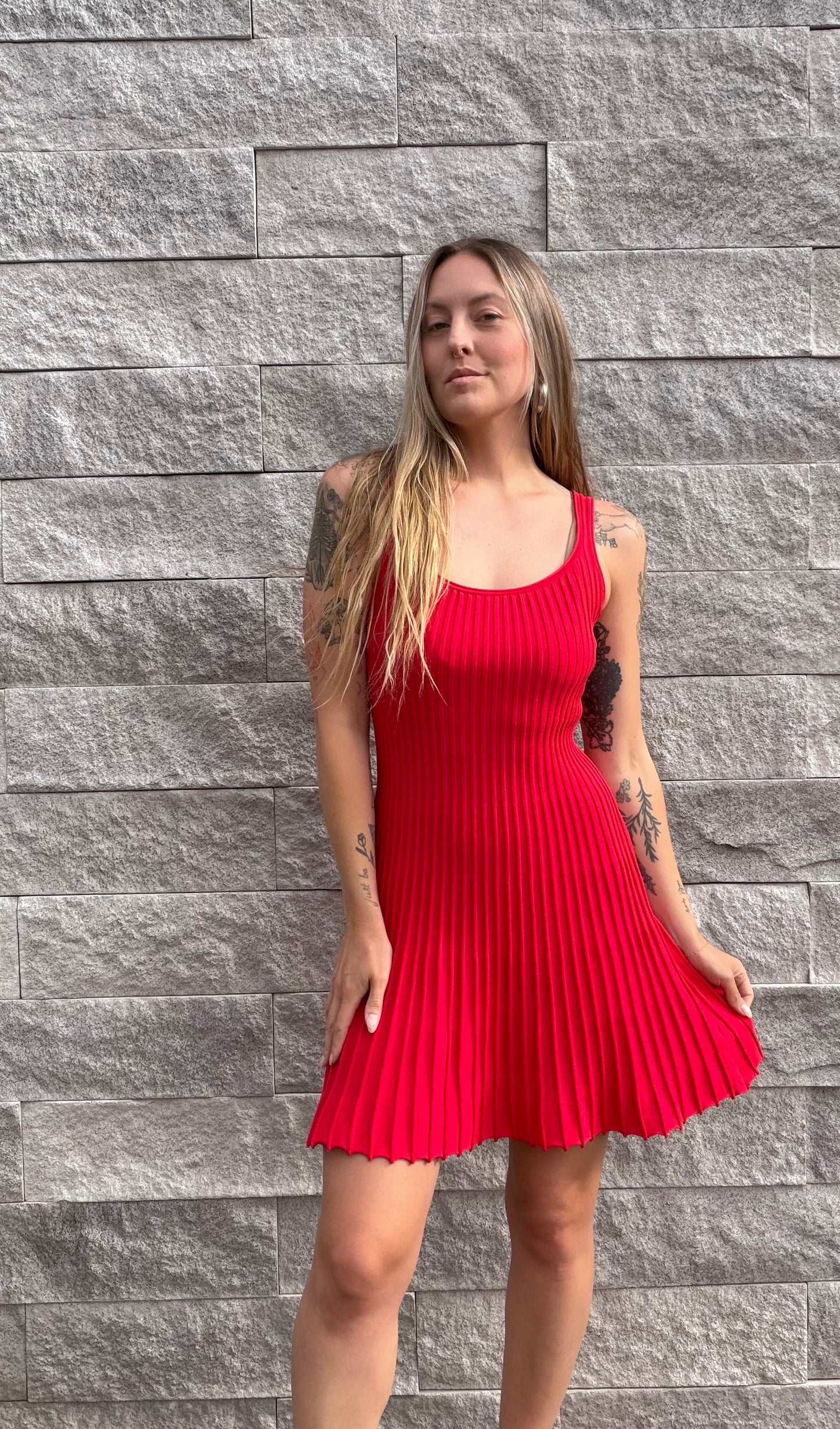 Pleated Tank Dress