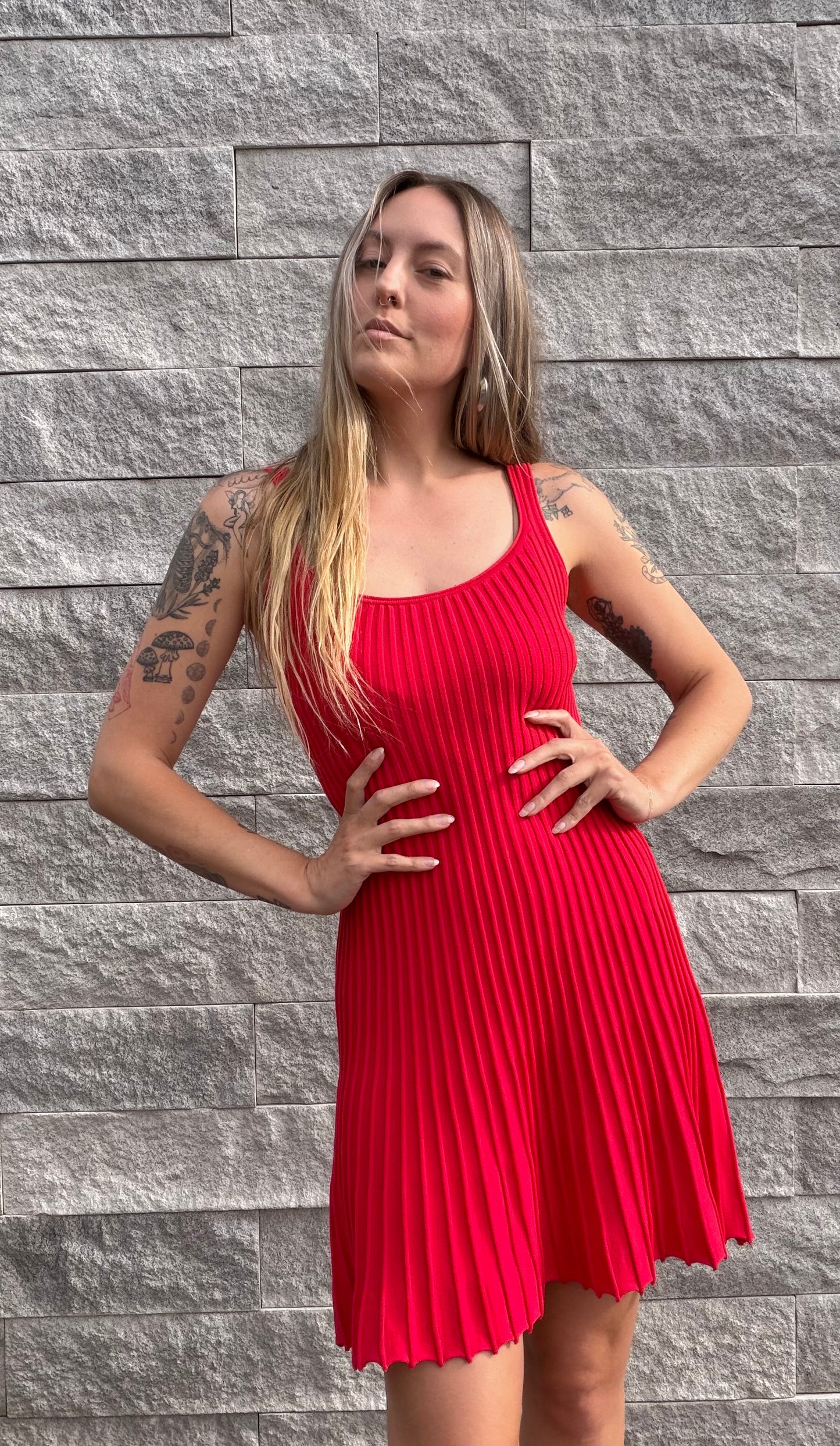 Pleated Tank Dress