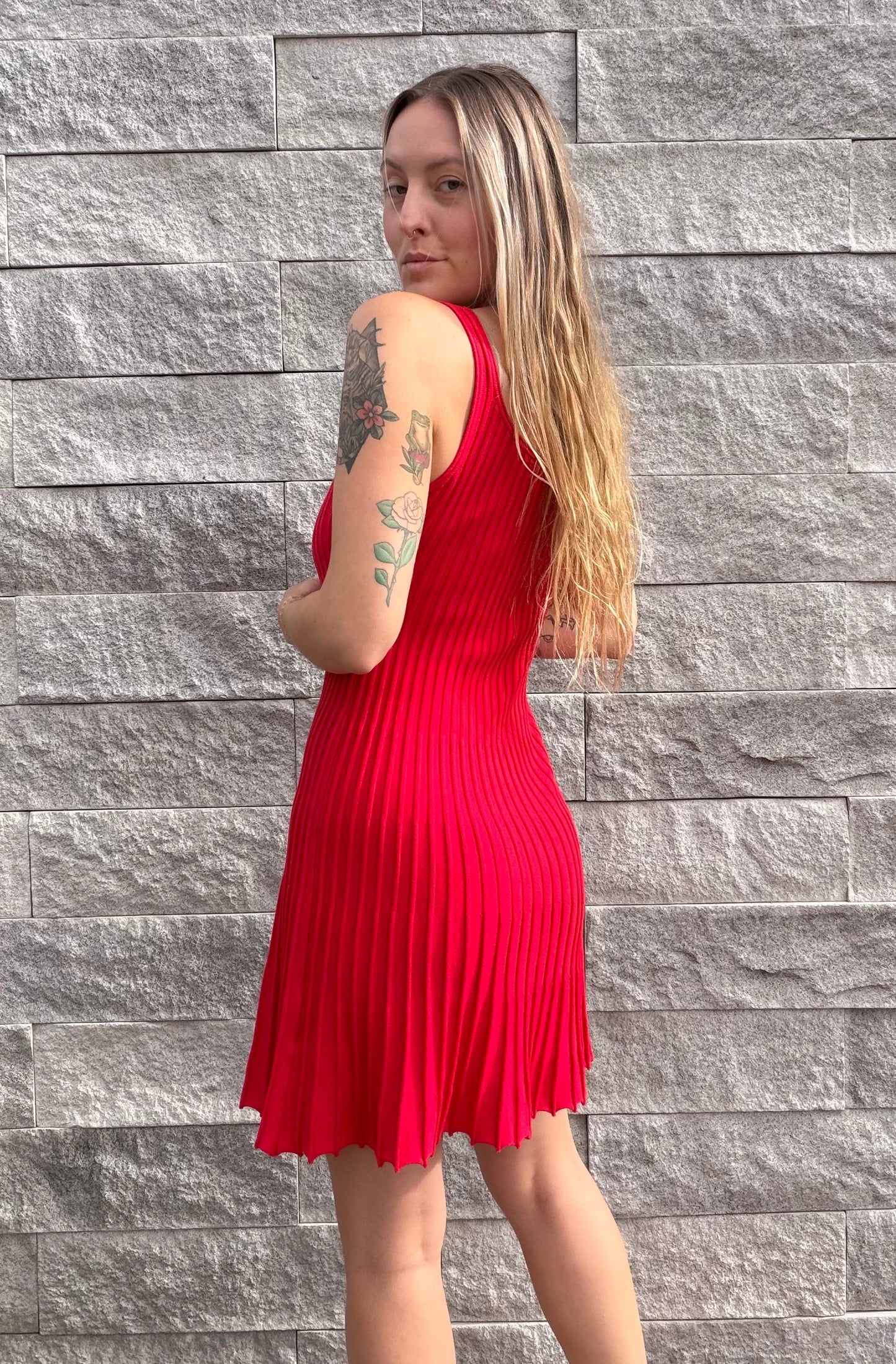 Pleated Tank Dress