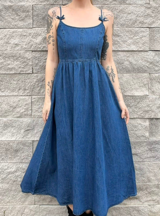Bow Denim Dress