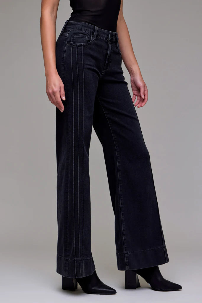Pintuck Flare Jeans