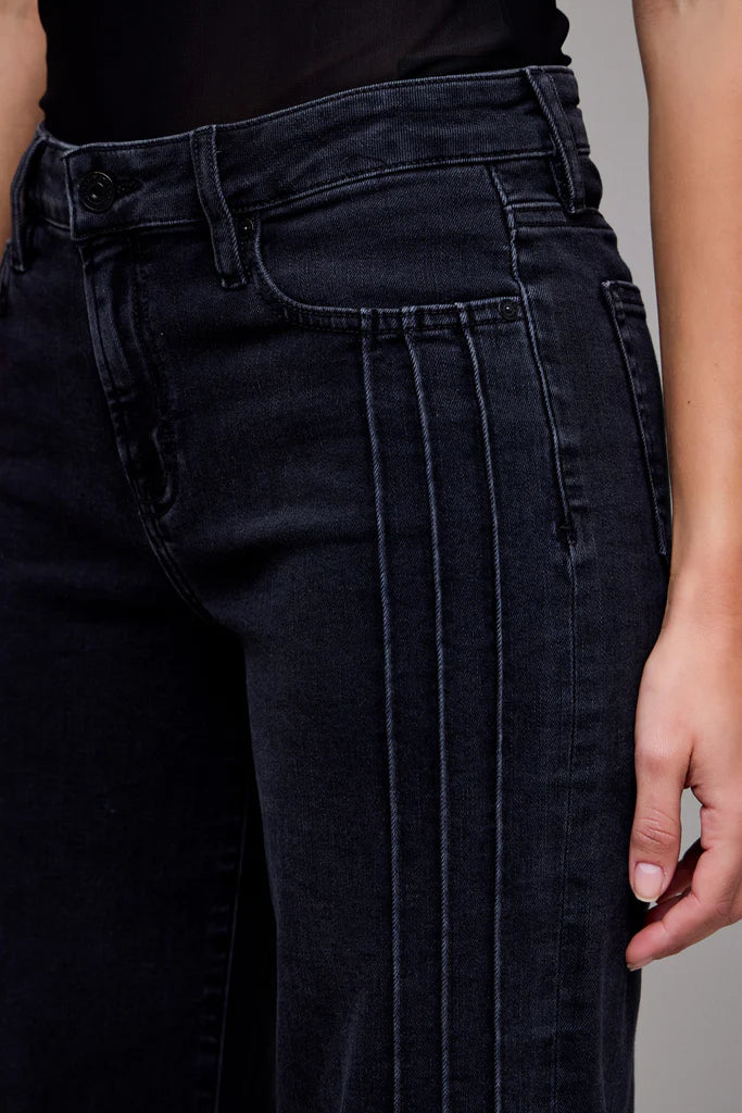 Pintuck Flare Jeans