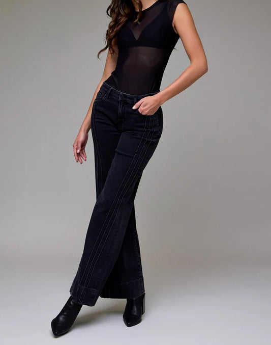 Pintuck Flare Jeans