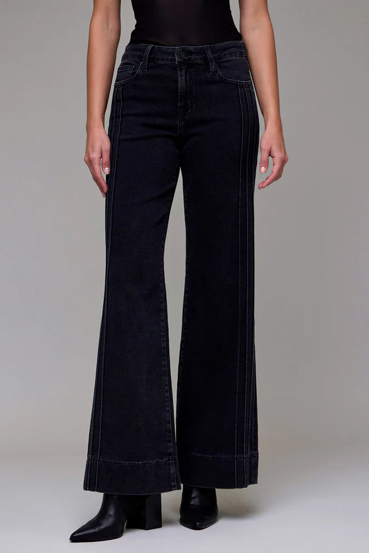 Pintuck Flare Jeans