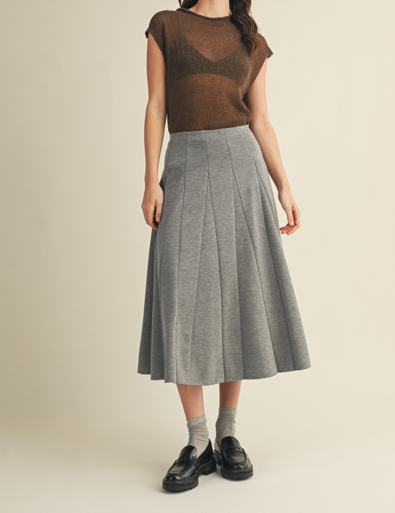 Gored Midi Skirt