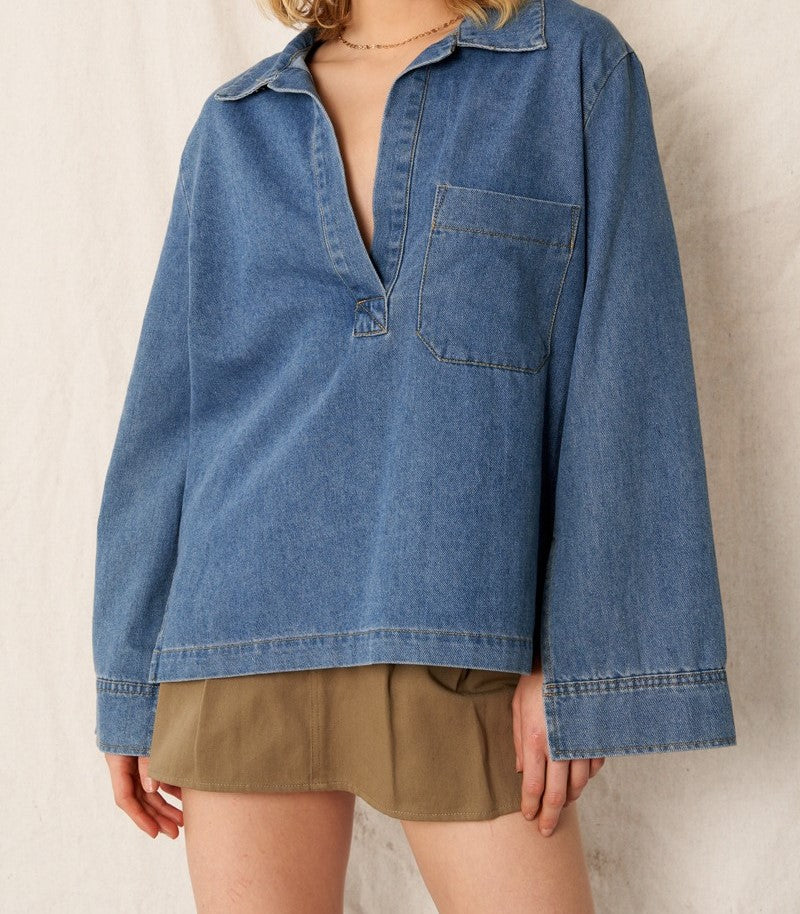 Gena Denim Top